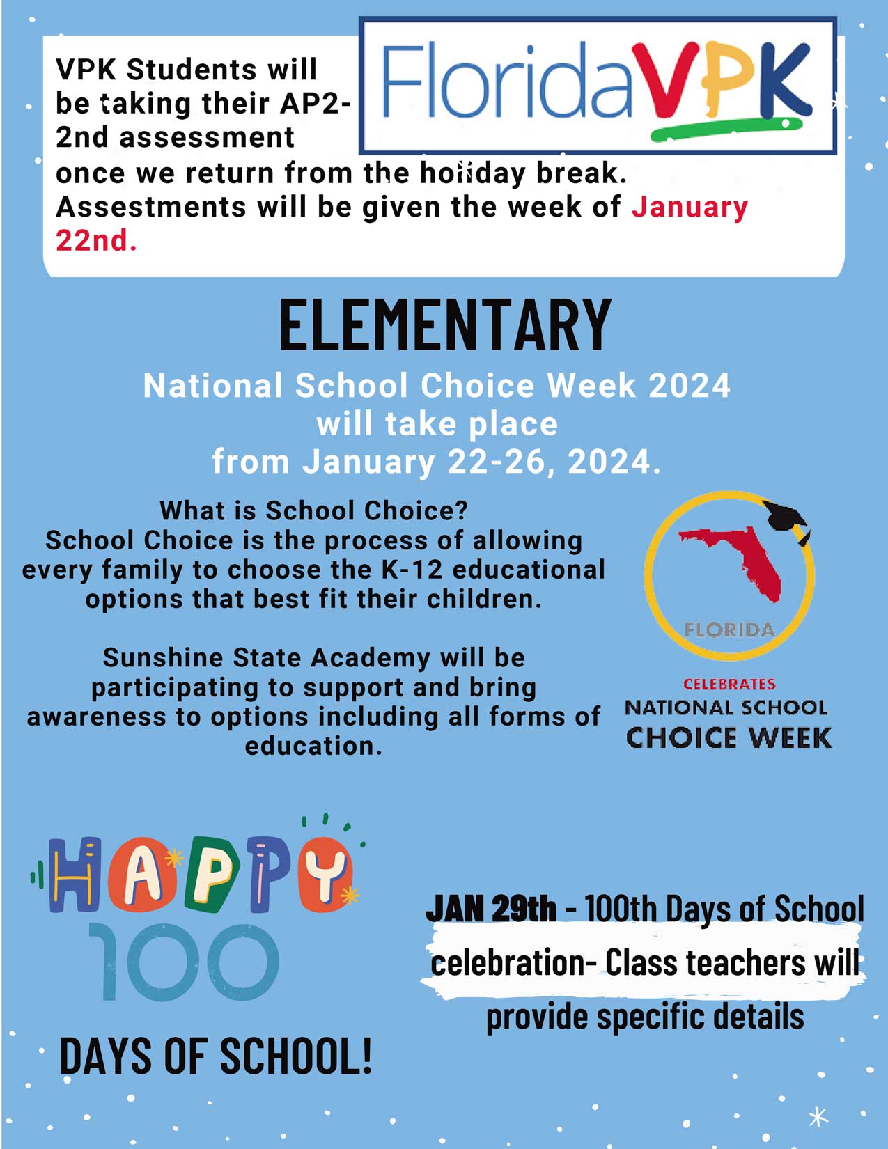 Sunshine State Academy Newsletter January 2024