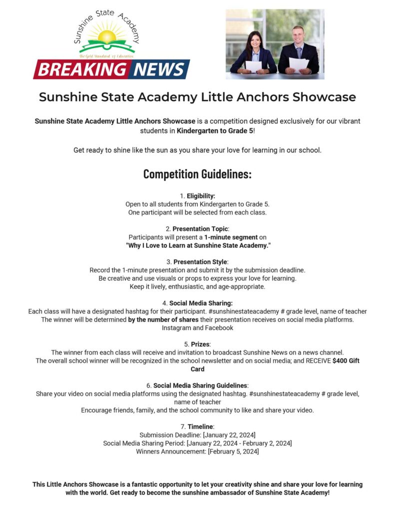 Sunshine State Academy Newsletter January 2024