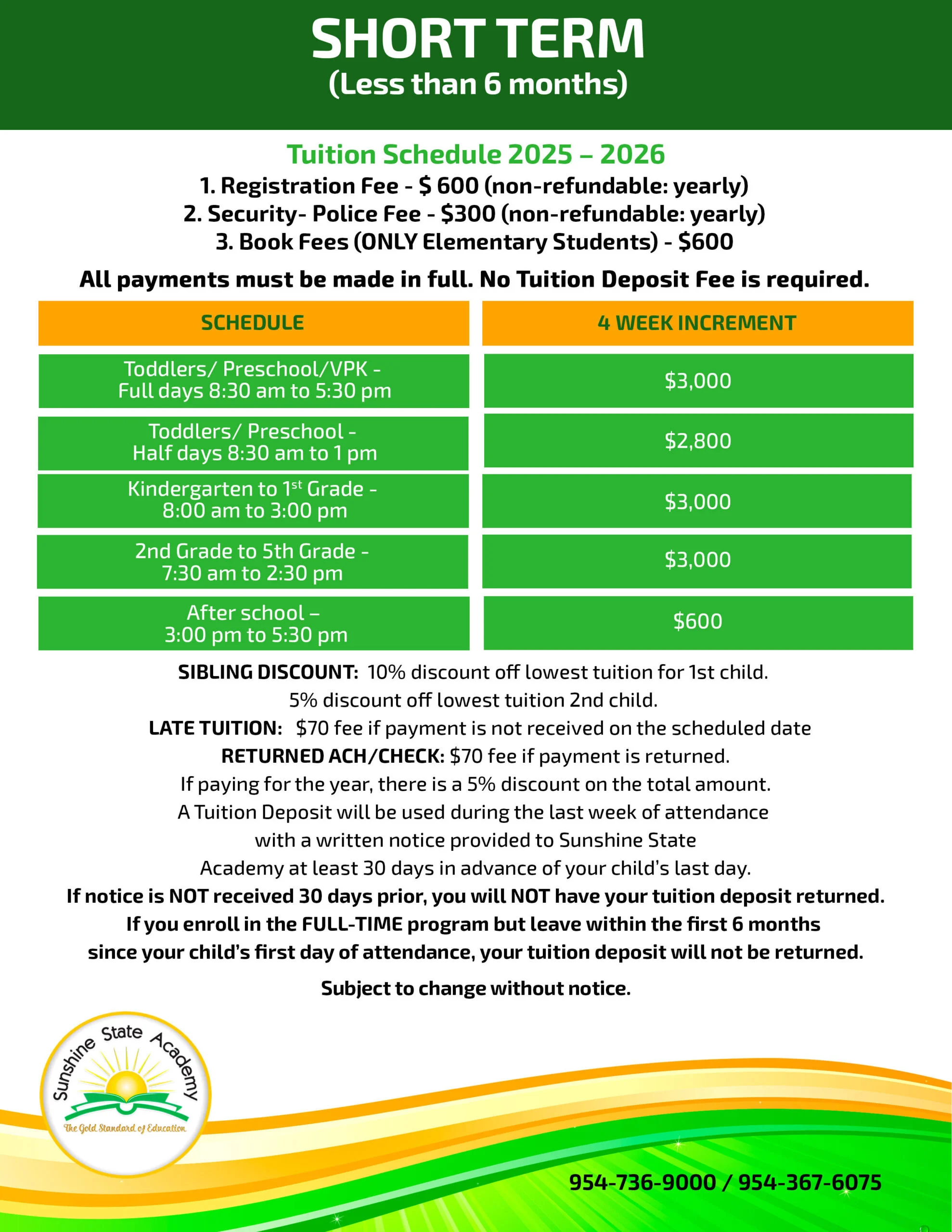 Image of sunshine short term tuition 2025/26