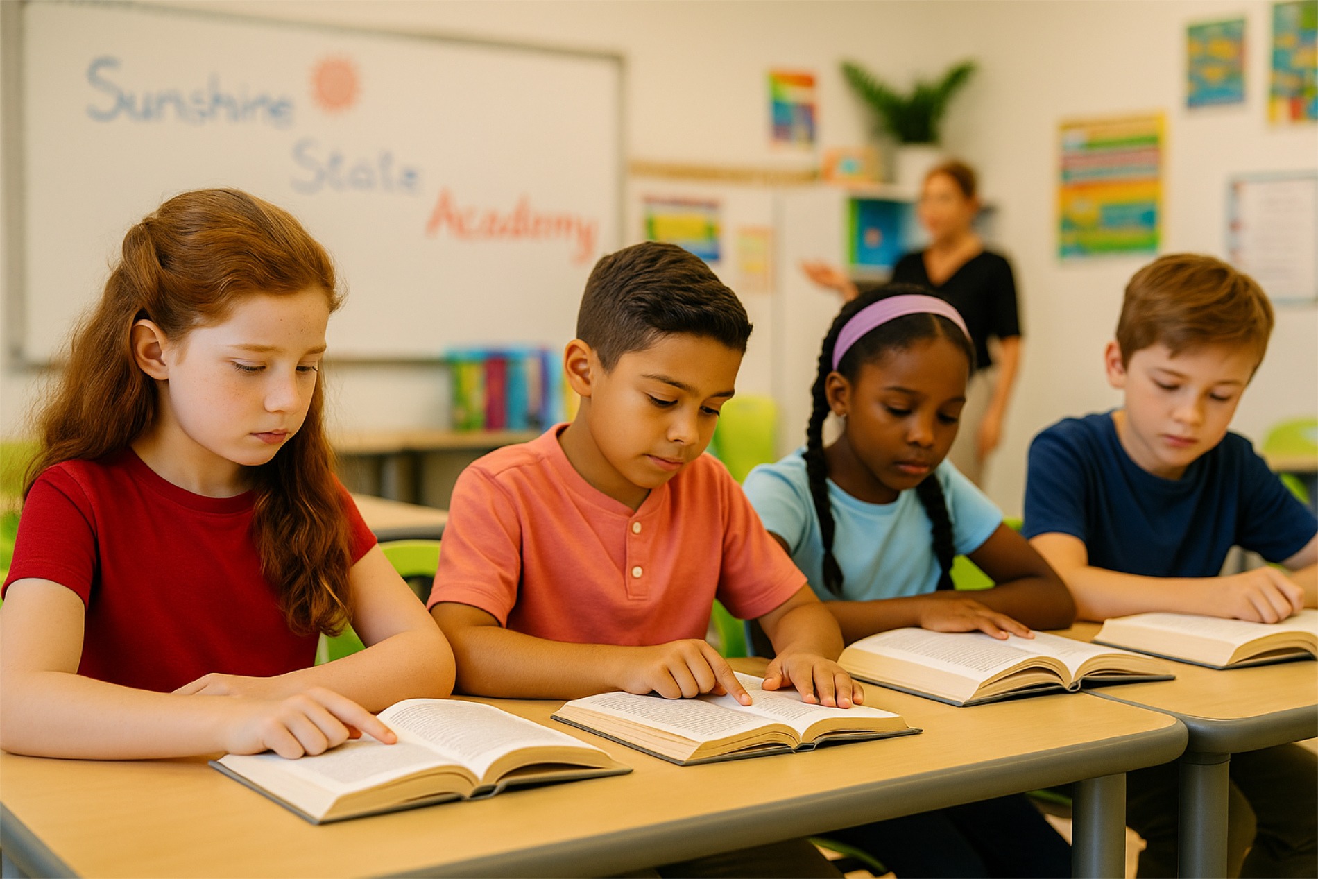 kids and literacy in classroom