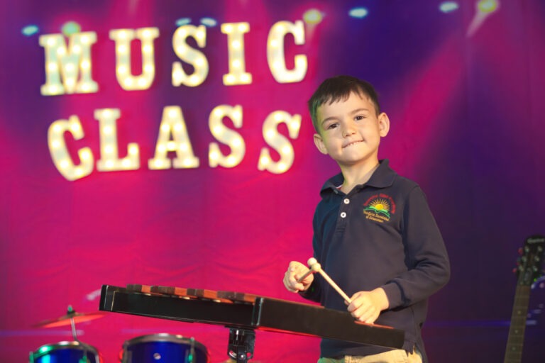 boy playing drums